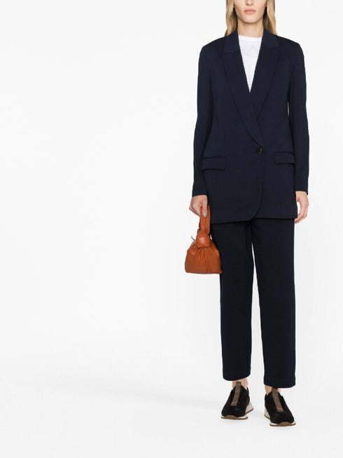 single-breasted cotton-blend blazer